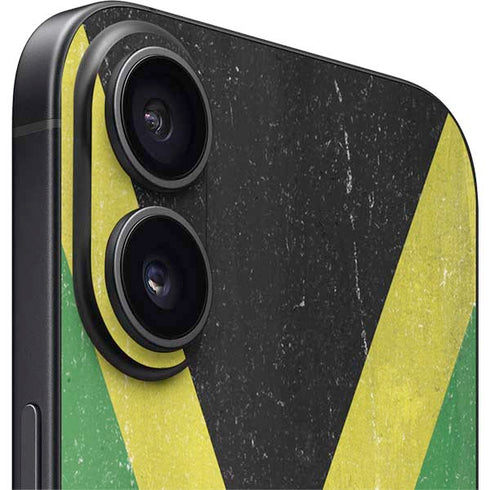 Jamaica Flag Distressed iPhone 16 Plus Skin
